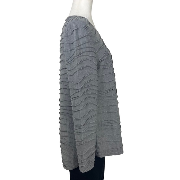 Chico’s Solid Textured Top Long Sleeve Gray M Medium 570247582 - Picture 6 of 13